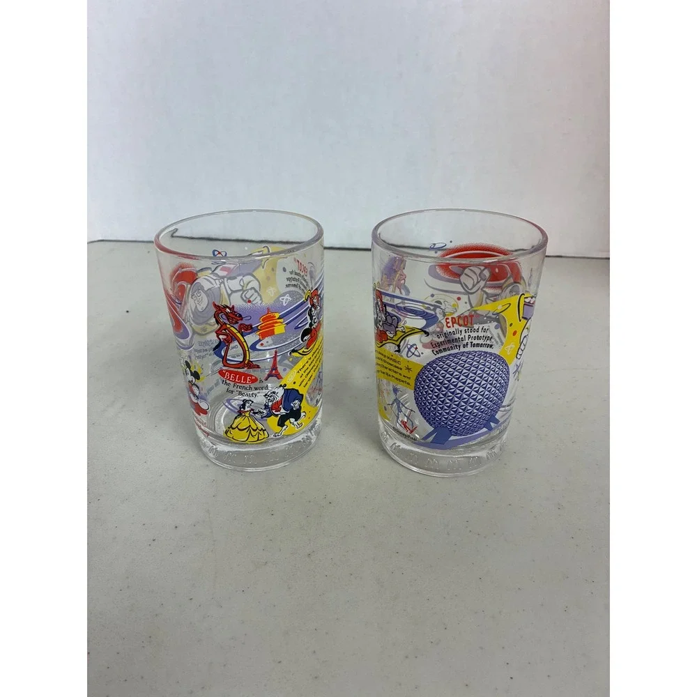 McDonalds Disney World 100 Years of Magic Glasses 2002 Set of 2‎ Mickey Epcot